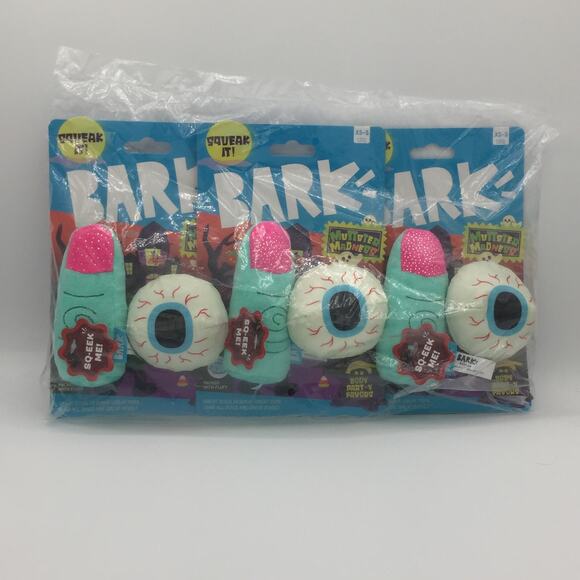 Bark Spooky Dog Toys Body Parts Eyeball Finger Squeaker Lot NWT XS-S - Picture 1 of 4